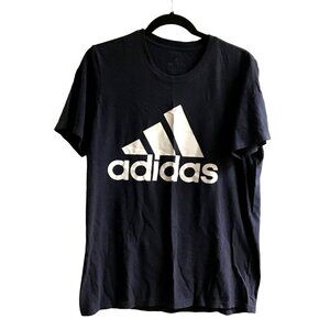 ADIDAS- MENS BLACK SHORT SLEEVE CREW NECK PULLOVER T-SHIRT SIZE MEDIUM